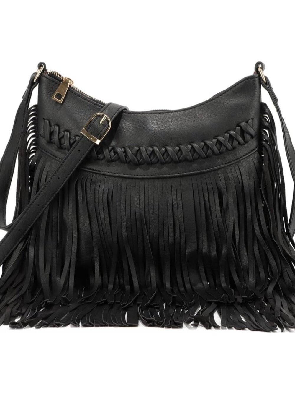 Leather Fringe Purse for Women Trendy Western Tassel Crossbody Bag Vintage Hobo